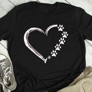 Heart Paw Shirt, Dog Paw Print Shirt, Dog Mom Shirt, Dog Love Shirt